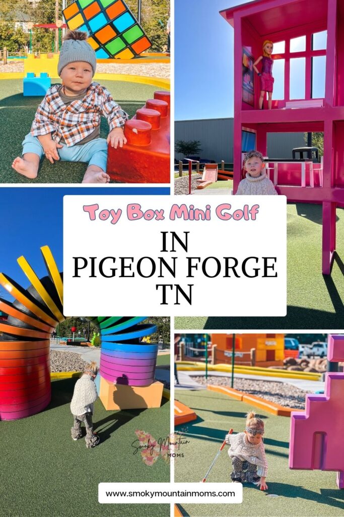 Toy Box Mini Golf Putt Putt Course in Pigeon Forge Attraction for kids in Gatlinburg Sevierville Smoky Mountains Things to do