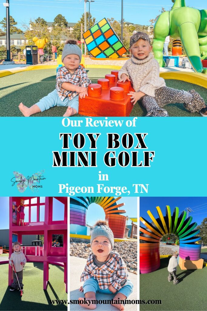 Toy Box Mini Golf Putt Putt Course in Pigeon Forge Attraction for kids in Gatlinburg Sevierville Smoky Mountains Things to do