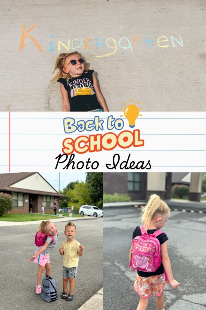 Back to school photo ides Kindergarten home school first day Elementary 