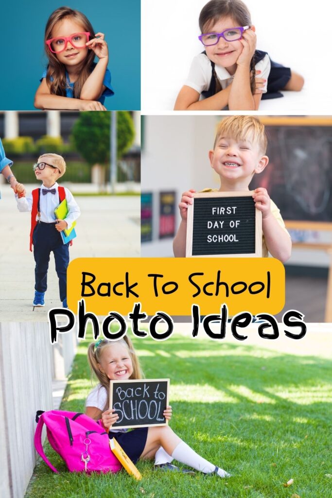 Back to school photo ides Kindergarten home school first day Elementary 